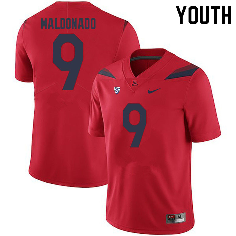 Youth #9 Gunner Maldonado Arizona Wildcats College Football Jerseys Sale-Red - Click Image to Close